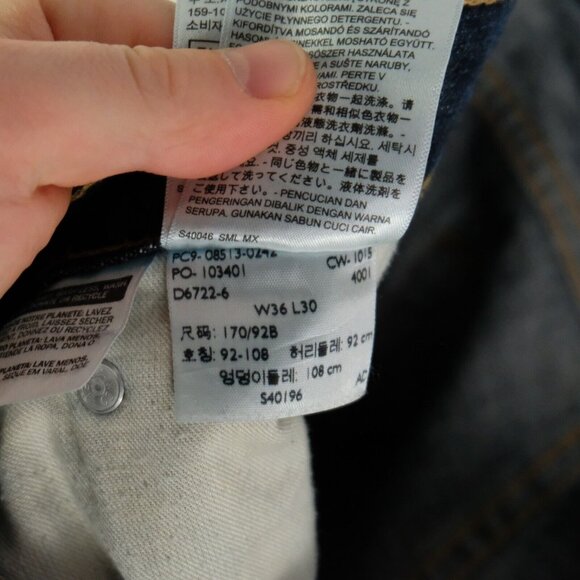 Levis 513 Jeans Mens 36X30 Blue Slim Straight Stone Wash Whiskers Stretch - Picture 11 of 11